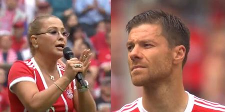 Watch Anastacia delay the final 45 minutes of Xabi Alonso and Philipp Lahm’s careers