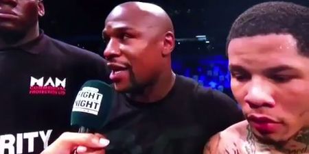 WATCH: Floyd Mayweather vows not to make protege’s night all about him, then immediately does the opposite
