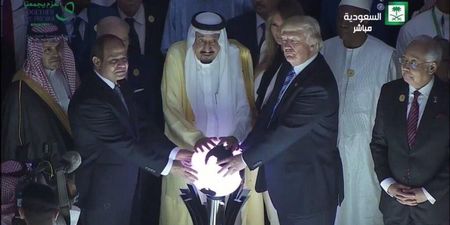Donald Trump touched a glowing orb like a supervillain, and people are freaking out