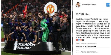 David Beckham eloquently sums up what the Europa League final meant to Manchester