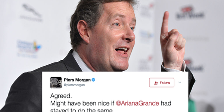 Piers Morgan slated for criticising Ariana Grande following Manchester attack