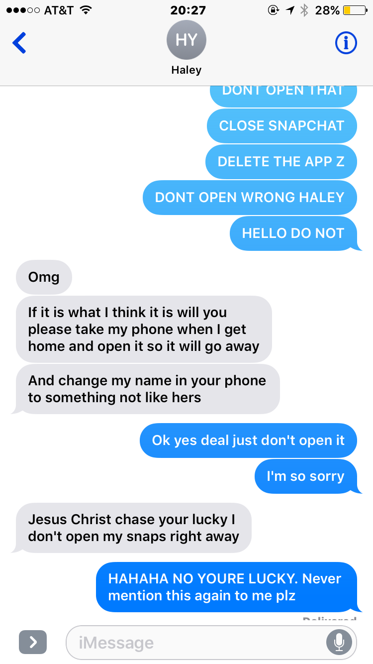 Sister sends brother nudes