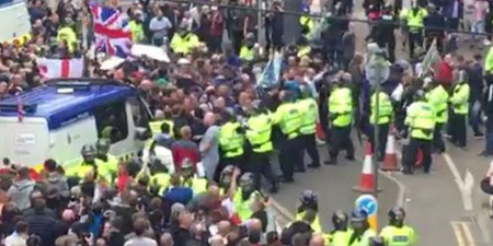 Disgraceful scenes in Manchester as ‘UK against hate’ protesters break police lines