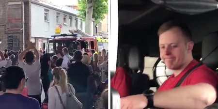 The amazing moment when London’s firefighters were cheered leaving Grenfell Tower