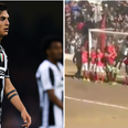 Juventus’ Paulo Dybala scored one of the strangest free-kicks you’ll ever see