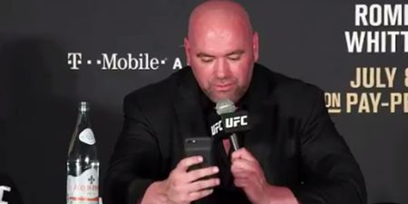 Dana White insists he didn’t block fighter but is caught out at press conference