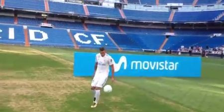 The nerves *may* have got to Real Madrid’s latest signing during unveiling