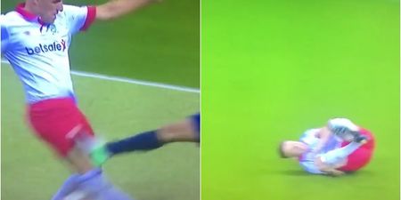 Phil Neville lucky to escape broken leg in one of the worst tackles you’ll ever see