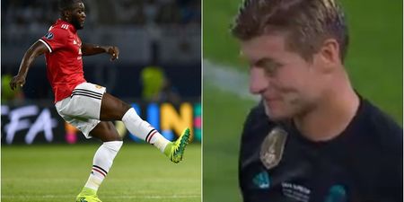 Toni Kroos struggled to hold in his laughter after Romelu Lukaku error