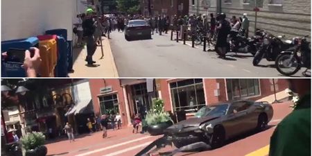 Car crashes into crowd protesting against white supremacists march in Virginia