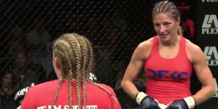 Fighter thanks opponent for not punching her mid-wardrobe malfunction