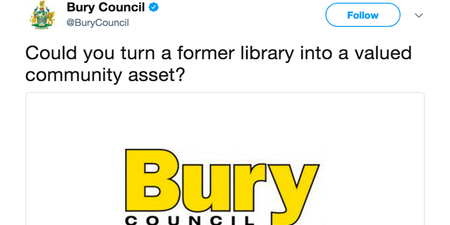 Bury Council gets righteously burned after daft tweet about a closed-down library