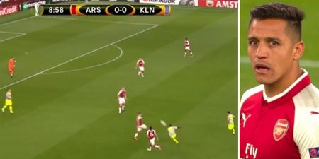 Alexis Sanchez’s expression says it all as FC Köln score 35-yard lob over David Ospina