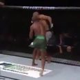 Sometimes fighters get hit so hard they just have to do an involuntary somersault