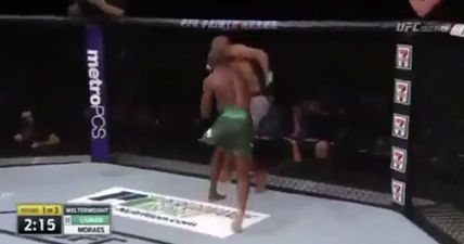 Sometimes fighters get hit so hard they just have to do an involuntary somersault