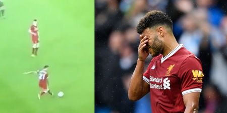 Alex Oxlade-Chamberlain sums up Liverpool’s night with one horribly wayward pass