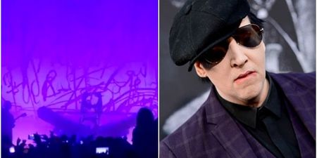 Marilyn Manson rushed to hospital after prop falls on him on stage