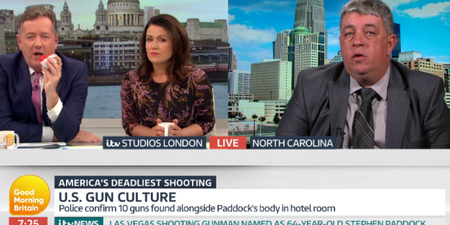 Piers Morgan absolutely goes off on pro-gun campaigner on Good Morning Britain