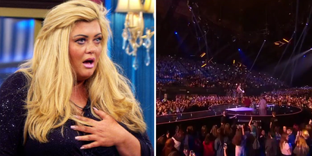 Gemma Collins just fell down a giant hole on live TV
