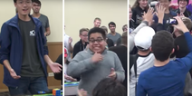 The reaction to this young man breaking the Rubik’s Cube world record is just fantastic