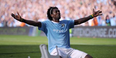 Emmanuel Adebayor has explained why he did *that* celebration in front of the Arsenal fans