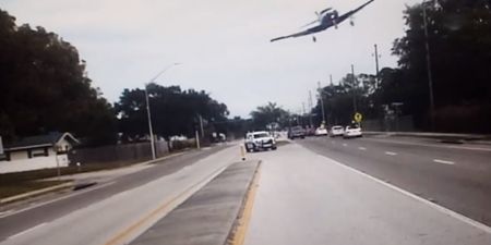 Dramatic dashcam footage captures plane crashing onto a highway in Florida