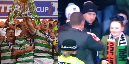 WATCH: Brendan Rodgers hands League Cup winners’ medal to girl in the crowd