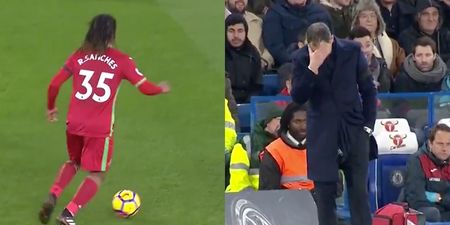 Renato Sanches appears to mistake advertising board logo for Swansea teammate