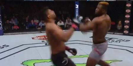 Francis Ngannou lifts Alistair Overeem off his feet with truly terrifying knockout