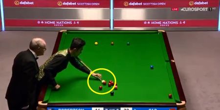 Scottish Open final produced one of the most unique shots you’ll ever see