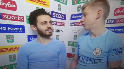 WATCH: Man City youngster decides to give speech as he presents Man of the Match award to Bernardo Silva
