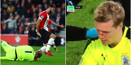 Charlie Austin could be in trouble for this incident with the Huddersfield goalkeeper