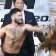 UFC veteran trades blows with opponent at weigh-ins