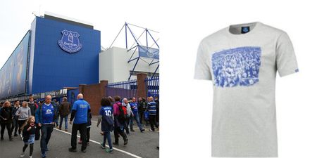 Everton recalls t-shirt after it features Liverpool fans celebrating