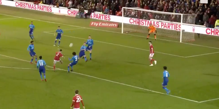 WATCH: Arsenal fall behind to one of the best goals you’ll see in the FA Cup all season