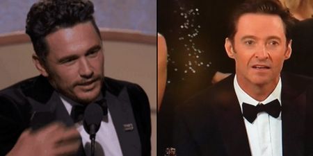 Hugh Jackman Has Awkward Reaction To James Franco Beating Him To Golden Globe