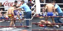 Fighter pukes on referee and is promptly put away in brutal fashion