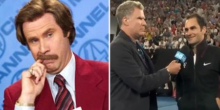 WATCH: Will Ferrell interviews Roger Federer as Ron Burgundy and it’s hilarious