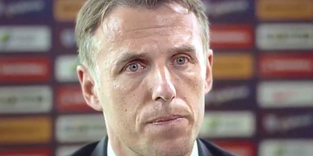 WATCH: Phil Neville looks utterly miserable whilst insisting he has ‘best job in football’