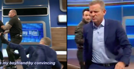 Jeremy Kyle floored during fight with guest over lie detector result