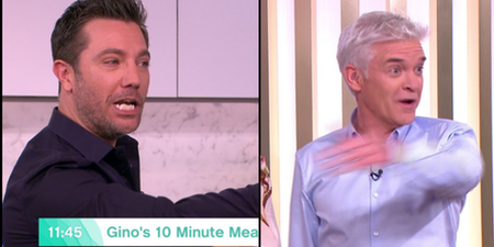 Phillip Schofield and Gino D’Acampo row live on air after he mocks Holly Willoughby