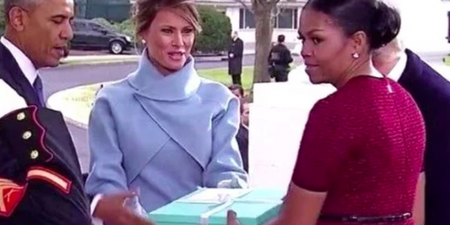 Michelle Obama finally reveals what was in that blue box from Melania