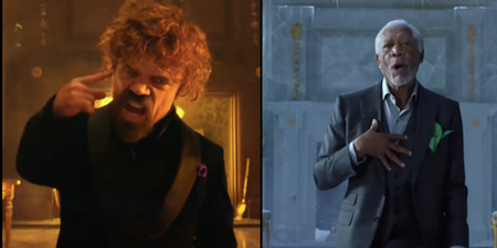 Morgan Freeman and Peter Dinklage having a rap battle is the funniest thing you'll see all day