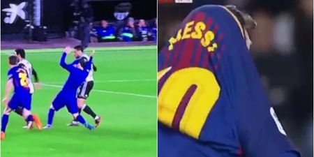 Francis Coquelin literally had to take Lionel Messi’s shirt off to stop him