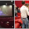 WATCH: Man proposes to girlfriend on the big screen in a packed cinema
