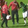 Mark Clattenburg gets smacked in the face by water bottle while refereeing in Saudi Arabia