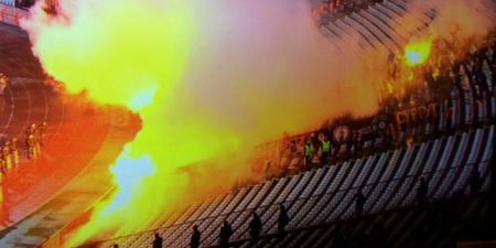 CSKA Moscow ultras ‘set fire to stands’ during Europa League clash with Red Star Belgrade