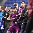 There was a sinister reason Sergio Aguero lashed out at a Wigan fan last night