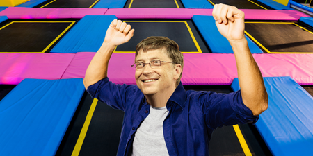 Bill Gates has a trampoline room in his house which proves that he truly does have it all