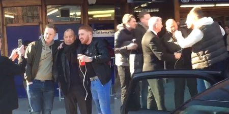 England coach Eddie Jones abused by Scottish fans moments after posing for selfies